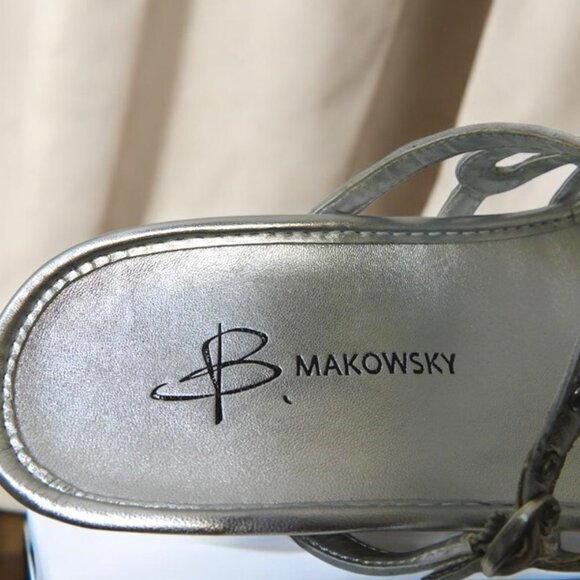 6337/571 Bmakowsky Silver Sandals - Size 7 Med - Picture 3 of 3